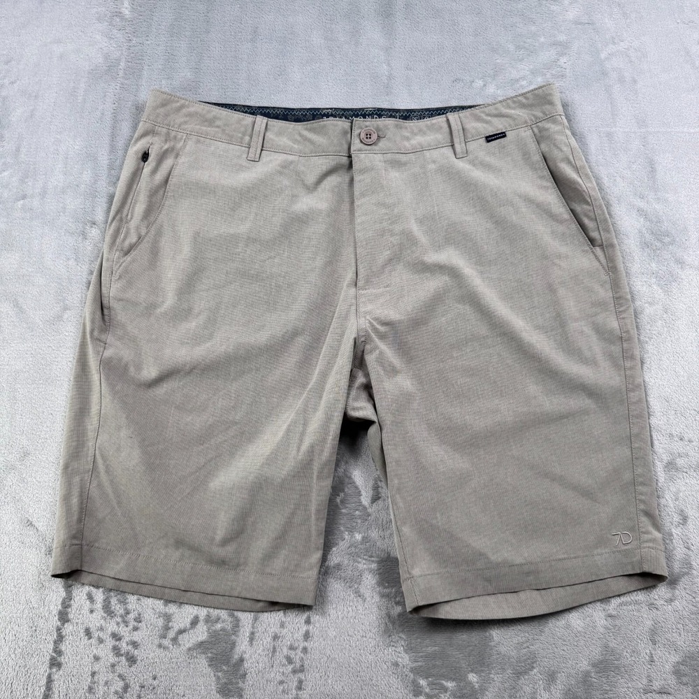 7 Diamonds Dynamic‎ Shorts Mens No Size Tag (38) Gray Performance Chino